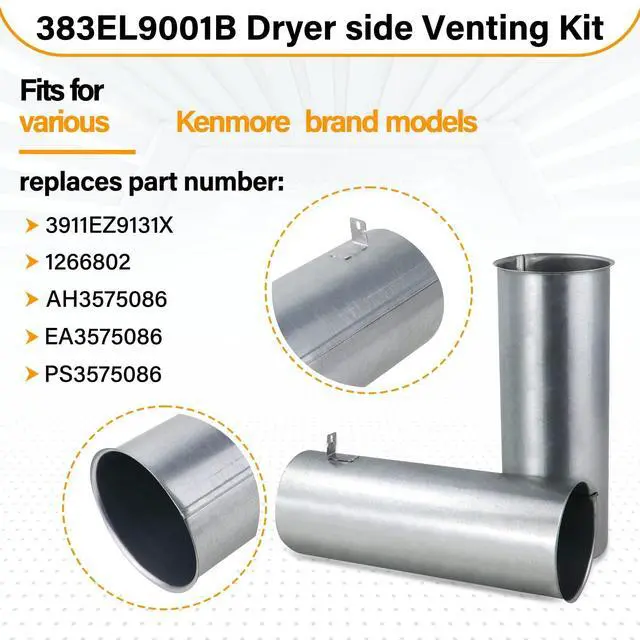 Alt view image 4 of 7 - Upgraded 383EEL9001B Dryer Venting Kit Assembly Compatible with LG Kenmore Sears, Replaces 1266802 AH3575086 EA3575086, AP4438852, PS2438605, EAP2438605, Adjustable