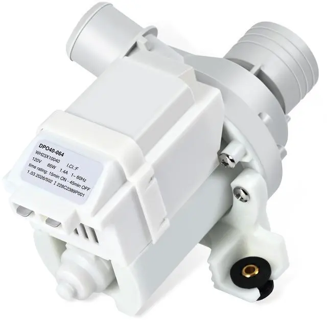 Main image of WH23X10040 DP040-064 Drain Pump Replacement for GE GUD27ESSM1WW GTUN275EM GTUP240EM GTUP270GM Washer Drain Pump, Fit for Kenmore 26615322 Parts Drain Pumps Replace 228C2389P001 PS3501453