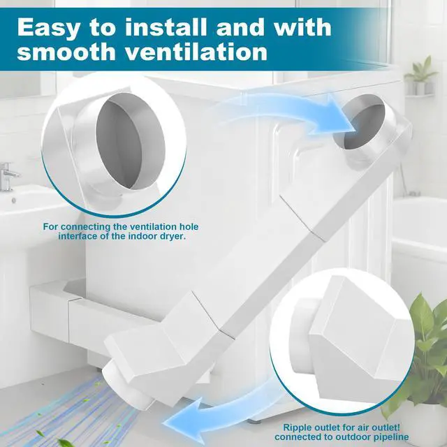 Alt view image 4 of 7 - UD48S Stainless Steel Telescoping Dryer Vent Adjustable 17.729.5" Periscope Duct Kit, Low-Profile Flat Vent for Tight Spaces, Compatible with Whirlpool & All 4-Inch Dryer Vents