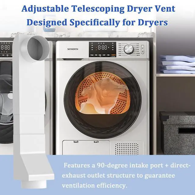 Alt view image 3 of 7 - 4" UD48S Telescoping Dryer Vent Kit, Stainless Steel Periscope Dryer Vent, 17.7-29.5" Adjustable Dryer Vent Kit for Tight Spaces, Dryer Vent Duct Fit for Whirlpool and all 4in Dryer Vent Outlet
