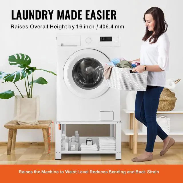 Alt view image 5 of 7 - Laundry Pedestal with Storage Shelf, 28" Lx28 Wx16 H, Washer and Dryer Stand Base Universal Platform, Fit 660lbs Capacity, Heavy Duty Steel Multi-Functional Base for Washing Machine