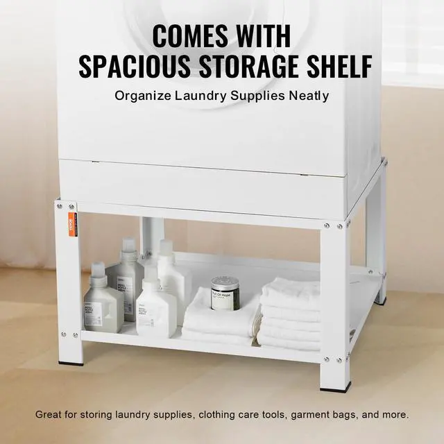 Alt view image 6 of 7 - Laundry Pedestal with Storage Shelf, 28" Lx28 Wx16 H, Washer and Dryer Stand Base Universal Platform, Fit 660lbs Capacity, Heavy Duty Steel Multi-Functional Base for Washing Machine