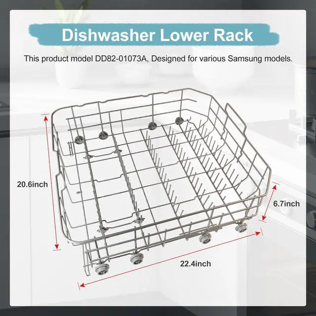 Alt view image 3 of 7 - 2026 UPGRADEDDD82-01073A Lower Rack Assembly Replacement Parts Fit for Samsung Dishwasher Dishrack DW80R5061,DW80R5060,DW80K7050UG,DW80K5050US Series