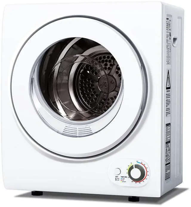 Main image of 120V Compact Laundry Dryer, 1.5 cu.ft Front Load Stainless Steel Clothes Dryers with Stainless Steel Tub, Control Panel Downside Easy Control for 4 Automatic Drying Mode, White