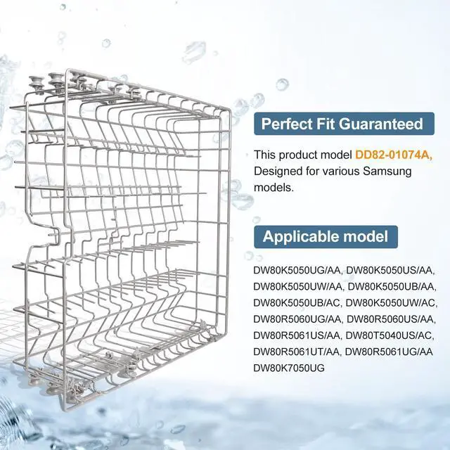 Alt view image 4 of 7 - 2026 UPGRADEDDD82-01074A Middle Rack Assembly Replacement Parts Fit for Samsung Dishwasher Dishrack DW80R5061,DW80R5060,DW80K7050UG,DW80K5050US Series