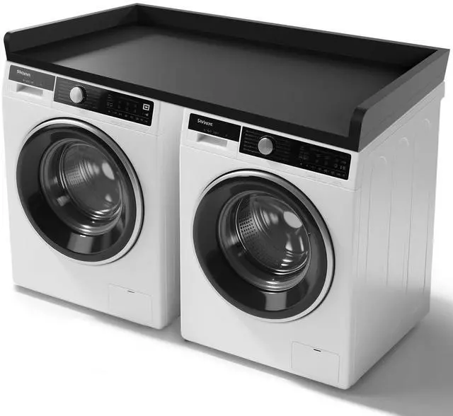 Main image of Washer Dryer Countertop 54x27.5 Wood Laundry Machine Topper,Black | With Edge & Non-Slip Pads, for Laundry Room Organization Storage Clothes Folding, Durable Laundry Shelf Topper