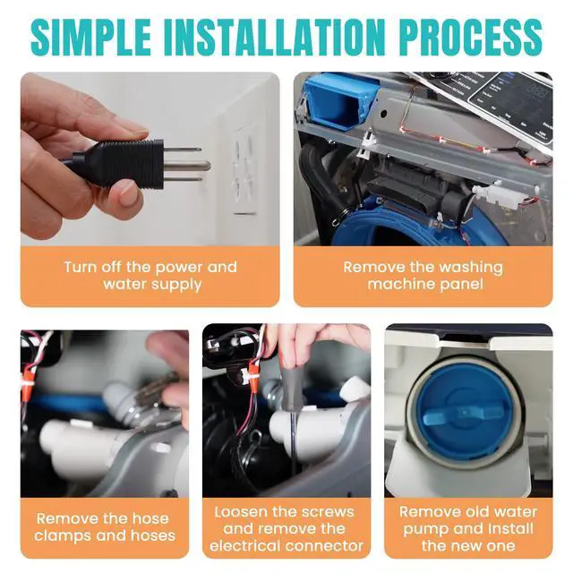 Alt view image 6 of 7 - WH11X29539 Washer Drain Pump Filter Compatible for G-E Front Load Washing Machine Pump PD00094541 WH11X39237 AP8054992 PS16217203 EAP16217203 B25-3A04 PD00065822 Replacement by
