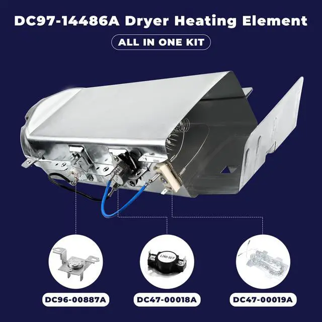 Alt view image 4 of 7 - DV45h7000EW/A2 DV42H5000EW/A3 DV40J3000EW/A2 Dryer Heating Element | DC97-14486A for SAMSUNG DVE50R5200W/A3 DVE50R5400V/A3 DVE45R6100C/A3 DVE50M7450W/A3 DV42H5200EW/A3 DV48H7400EW/A2