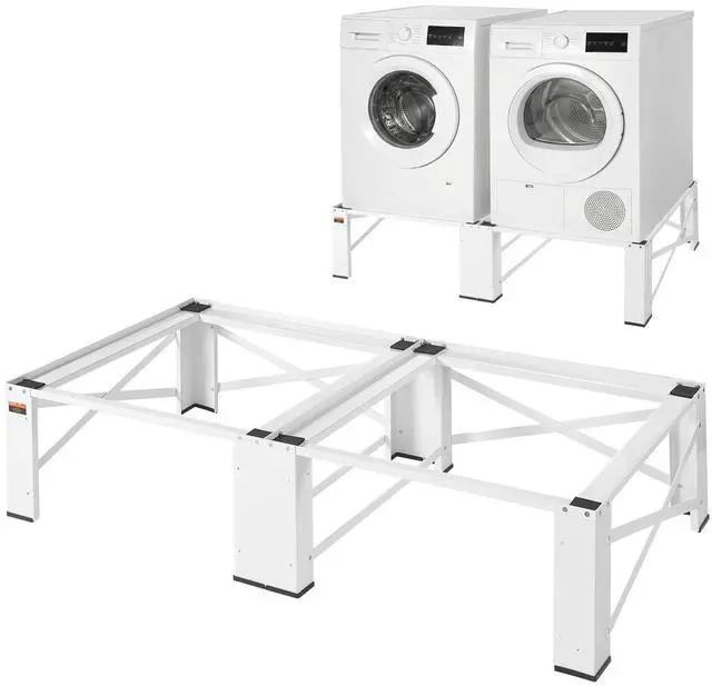 Main image of Laundry Pedestal, 12 in Height, Washer and Dryer Pedestals with 700 lbs Weight Load Capacity, Non-Slip Feet, 28.3 x 28.3 in Washing Machine Stand Universal Fit, White, 2 Pack