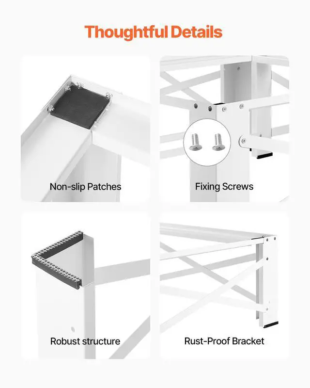 Alt view image 6 of 7 - Laundry Pedestal, 12 in Height, Washer and Dryer Pedestals with 700 lbs Weight Load Capacity, Non-Slip Feet, 28.3 x 28.3 in Washing Machine Stand Universal Fit, White, 2 Pack