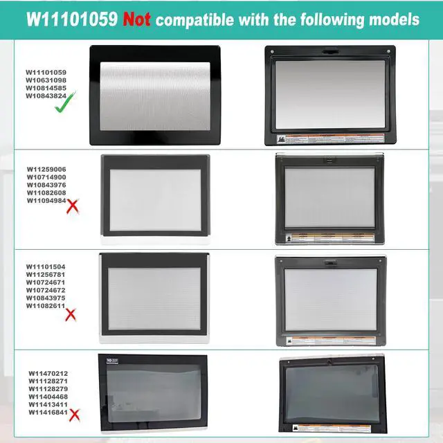 Alt view image 4 of 7 - W11101059 Washer Lid Assembly Compatible with Whirl-Pool Top Load Washer Lid WTW8040DW4, WTW7500GC, WTW8000DW, etc. Replaces W10631098, W10814585, W10843824, Without Hinge Wire & Screws, 1-Year