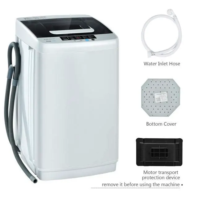 Alt view image 2 of 7 - Full Automatic Washing Machine, 2 in 1 Portable Laundry Washer, 8.8lbs Washer and Spinner Combo, 1.04 cu.ft 10 Programs Built-in Drain Pump, Energy Saving Top Load for Apartment Dorm