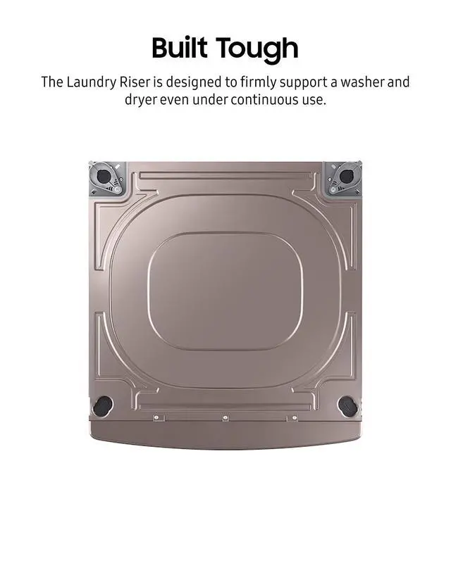 Alt view image 4 of 5 - 27 Wide Laundry Riser Pedestal Stand for 27 Wide Front Load Washer or Dryer, Lifts Machine 6in Height, WE272NC/A3, Champagne