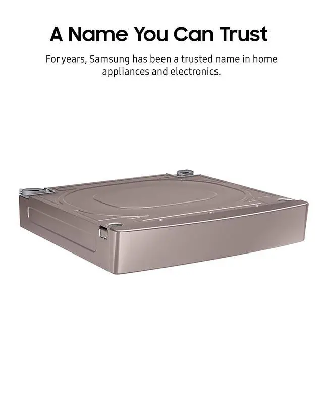 Alt view image 5 of 5 - 27 Wide Laundry Riser Pedestal Stand for 27 Wide Front Load Washer or Dryer, Lifts Machine 6in Height, WE272NC/A3, Champagne