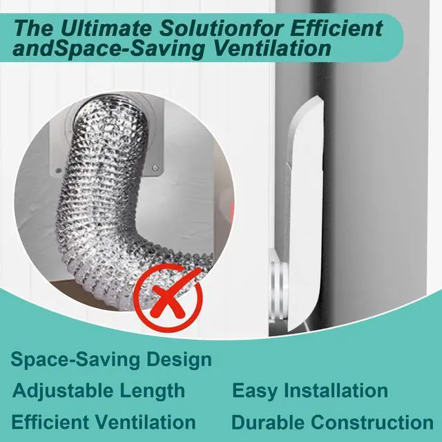 Alt view image 5 of 7 - Periscope Dryer Vent Kit, Stainless Steel 4 Inch Telescoping Duct - Adjustable 9.5-14.5" Telescoping Dryer Vent Connector, Ultra Slim & Flat Low Profile Design for Tight Spaces Dryer Exhaust Vents
