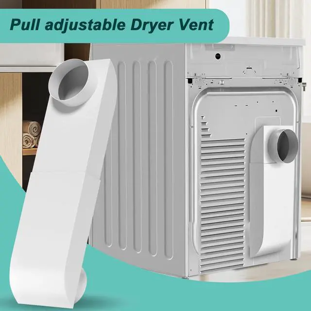 Alt view image 6 of 7 - Periscope Dryer Vent Kit, Stainless Steel 4 Inch Telescoping Duct - Adjustable 9.5-14.5" Telescoping Dryer Vent Connector, Ultra Slim & Flat Low Profile Design for Tight Spaces Dryer Exhaust Vents