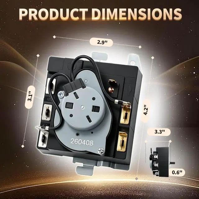 Alt view image 3 of 7 - WE04X36457 Dryer Timer Compatible with GE GTD38EASW0WS Replace 234D2377P006 | Replacement for CKDX36457X TMD1EM32 234D2377P006 AP7243859 PS17873930 FIX17873930 E190094 19-50425501