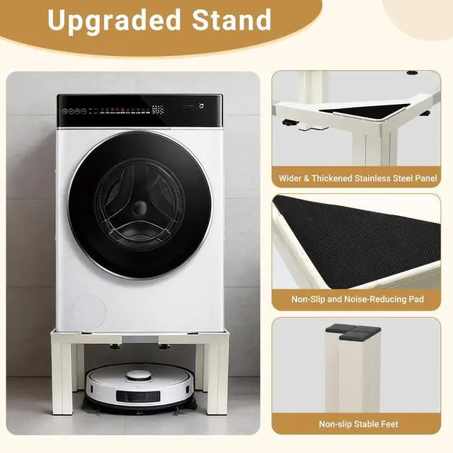Alt view image 5 of 7 - WBD Heavy-Duty All Steel Laundry Pedestal Height 12", 1200lbs Washing Machine Stand with 4 Strong Feet, 21-29 Inch Adjustable Dryer Stand, Universal Washer and Dryer Pedestals, Ice Maker Stand