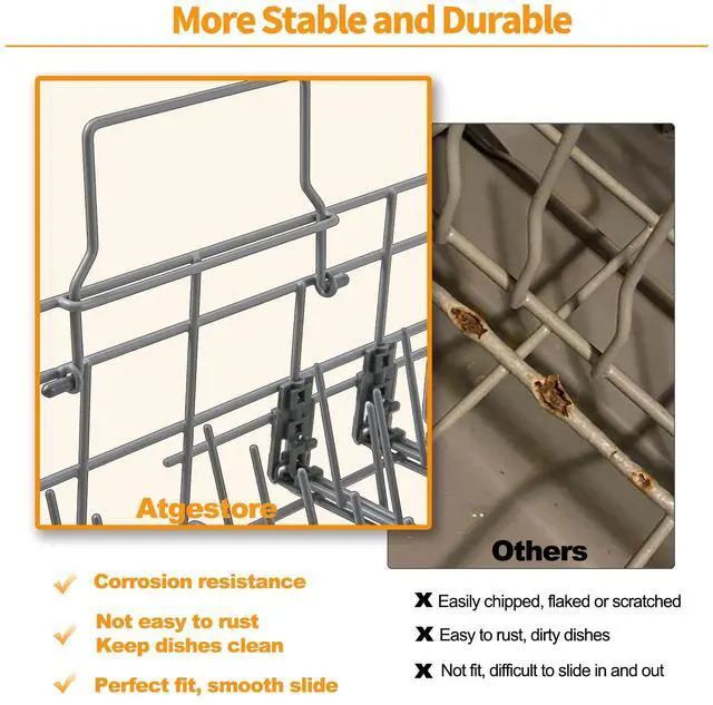 Alt view image 5 of 7 - Upgraded 20007189 20000533 Dishwasher Lower Rack Replacement for Bosch Dishwasher Rack Parts 300 500 800 Series Dishrack Bosch Thermador Dishwasher Bottom Rack Basket SHP865ZD5N SHE68T55UC