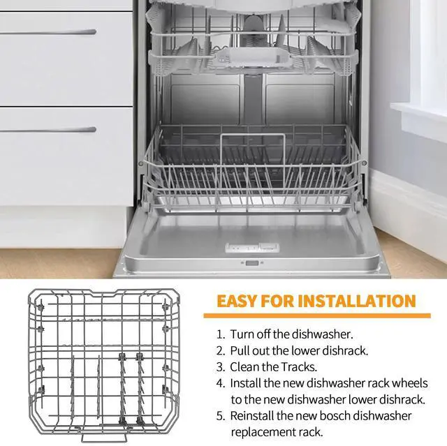 Alt view image 7 of 7 - Upgraded 20007189 20000533 Dishwasher Lower Rack Replacement for Bosch Dishwasher Rack Parts 300 500 800 Series Dishrack Bosch Thermador Dishwasher Bottom Rack Basket SHP865ZD5N SHE68T55UC