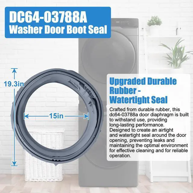 Alt view image 3 of 7 - Upgraded DC64-03788A WF45T6000AW/A5 WF45R6300AV/US Washer Door Boot Seal Compatible with Samsung Front Loader Door Seal Door Diaphragm WF45R6300AW WF45R6100AC WF45B6300AW WF45T6200AW WF45R6100AWGasket