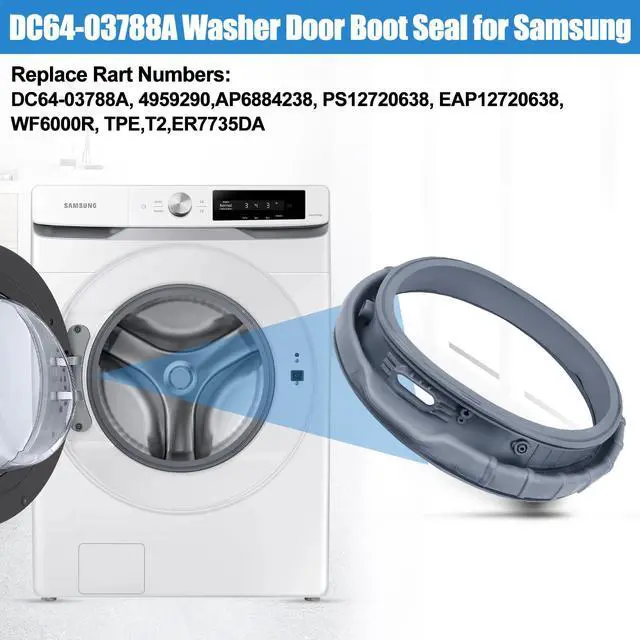 Alt view image 5 of 7 - Upgraded DC64-03788A WF45T6000AW/A5 WF45R6300AV/US Washer Door Boot Seal Compatible with Samsung Front Loader Door Seal Door Diaphragm WF45R6300AW WF45R6100AC WF45B6300AW WF45T6200AW WF45R6100AWGasket