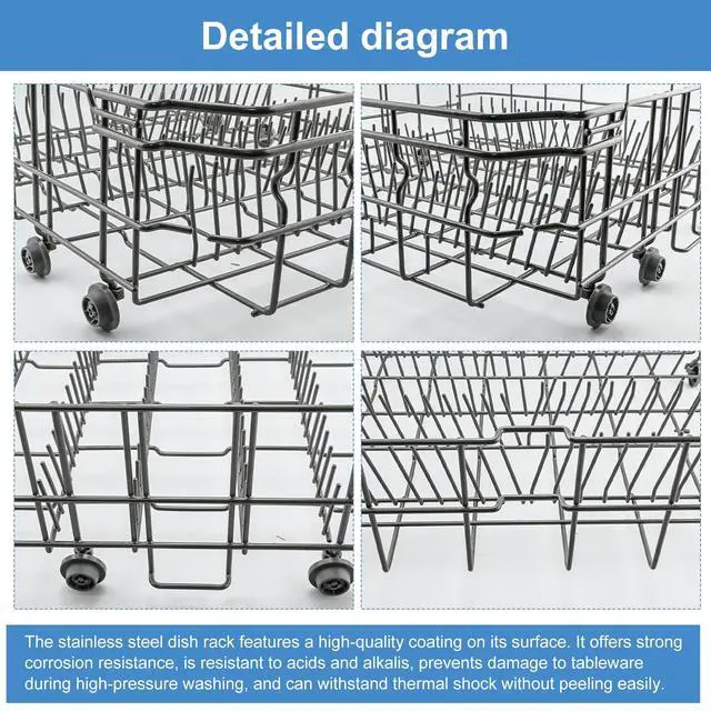 Alt view image 7 of 7 - DD82-01384A Lower Dishrack Assembly Compatible with samsung DW80R2031US, DW80M2020US, DW80N3030US, DW80CG4021SR, DW80CG4051SR etc Dishwashers, Replace Number: 4959326 AP6244429 PS12085689 etc