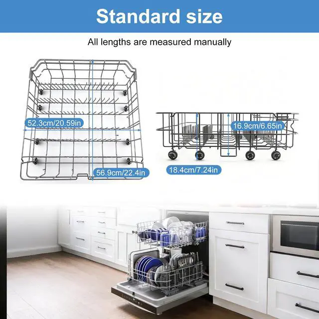 Alt view image 2 of 7 - DD82-01384A Lower Dishrack Assembly Compatible with samsung DW80R2031US, DW80M2020US, DW80N3030US, DW80CG4021SR, DW80CG4051SR etc Dishwashers, Replace Number: 4959326 AP6244429 PS12085689 etc