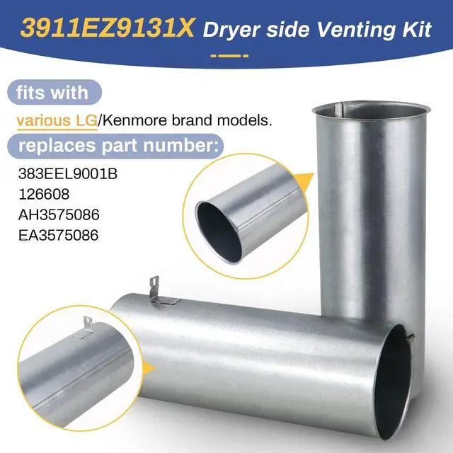 Alt view image 2 of 7 - 3911EZ9131X Upgraded Dryer Venting Kit compatible with LG/Kenmore. replaces 1266802 AH3575086 EA3575086 PS3575086
