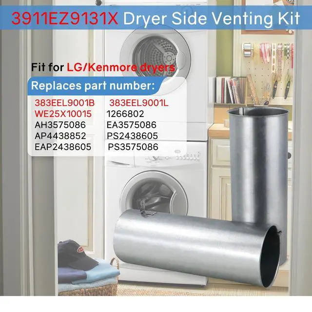 Alt view image 3 of 7 - 3911EZ9131X Upgraded Dryer Venting Kit compatible with LG/Kenmore. replaces 1266802 AH3575086 EA3575086 PS3575086