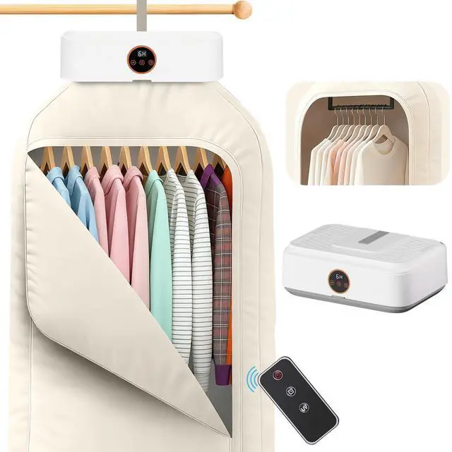 Main image of Portable Clothes Dryer Mini Dryer for Apartment RV Travel Dorm Portable Laundry Dryer Small Compact With Fast Drying Adjustable Timer Quiet Operation Remote Control-White