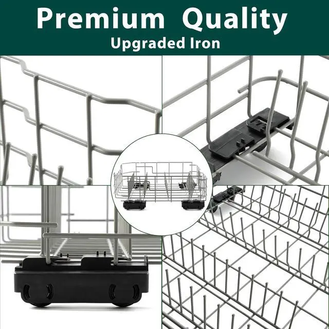 Alt view image 3 of 7 - WD28X26099 WD28X34744 Lower Dishwasher Rack Replacement Parts for GE Lower Dishrack Dishwasher Rack 20.7'' D x 21.6'' W Roller Wheels GE GDF510PSM0SS GDT535PSM0SS Bottom Dish Rack Assembly 1 Pcs