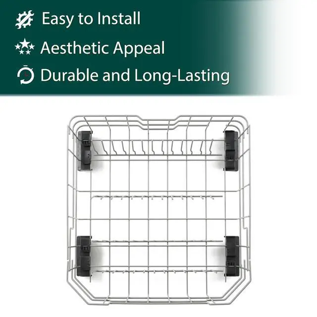 Alt view image 4 of 7 - WD28X26099 WD28X34744 Lower Dishwasher Rack Replacement Parts for GE Lower Dishrack Dishwasher Rack 20.7'' D x 21.6'' W Roller Wheels GE GDF510PSM0SS GDT535PSM0SS Bottom Dish Rack Assembly 1 Pcs