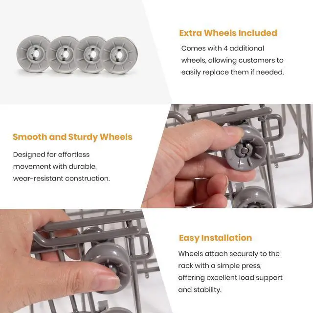 Alt view image 5 of 7 - Dishwasher DD82-01385B A/S Assembly-Middle Dishrack (20.5''W*20''D), Center Dishrack (With Dishrack Rollers) - Fit for Samsung Dishwasher Parts DW80R2031/DW80M2020US Series