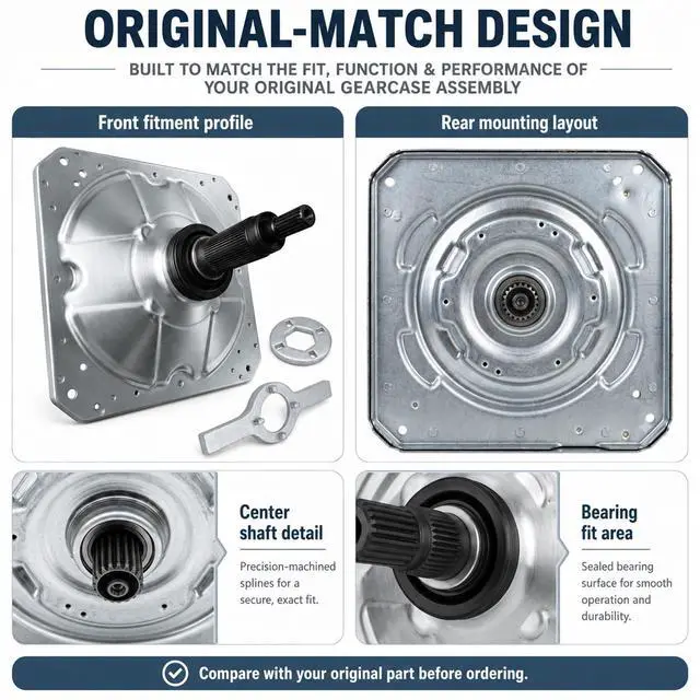 Alt view image 6 of 7 - W11393685 Washer Gearcase with TB123B Spanner Wrench, Fits WTW8040DW4 WTW8500DW6 MVWB765FW3 MVWB835DC4 Replaces W11455453 W11134159, Compatible with Select Whirlpool Maytag Kenmore Top Load Washers