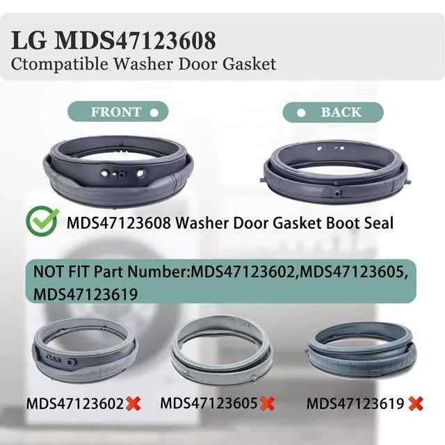 Alt view image 2 of 7 - Upgrade MDS47123608 Washer Door Boot Seal,Replacement for LG Kenmore and Compatible with Models WM8100HVA WM8000HVA,WM4070HVA,WM4270HVA,Equal Quality to AP5668418, PS6448330,2673936
