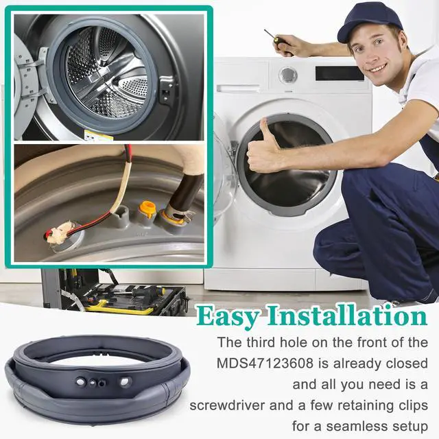 Alt view image 5 of 7 - Upgrade MDS47123608 Washer Door Boot Seal,Replacement for LG Kenmore and Compatible with Models WM8100HVA WM8000HVA,WM4070HVA,WM4270HVA,Equal Quality to AP5668418, PS6448330,2673936