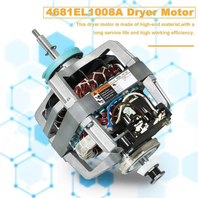 Alt view image 2 of 7 - Drive Motor 4681EL1008A Clothes Dryer Blower by for LG Ken-More Dryer Replace EAP2400858 4681EL1008B 4681EL1008H 4681EL1008K 4681EL1008P 1330330 (Shaft Length: 2-3/8" and 1-1/4")