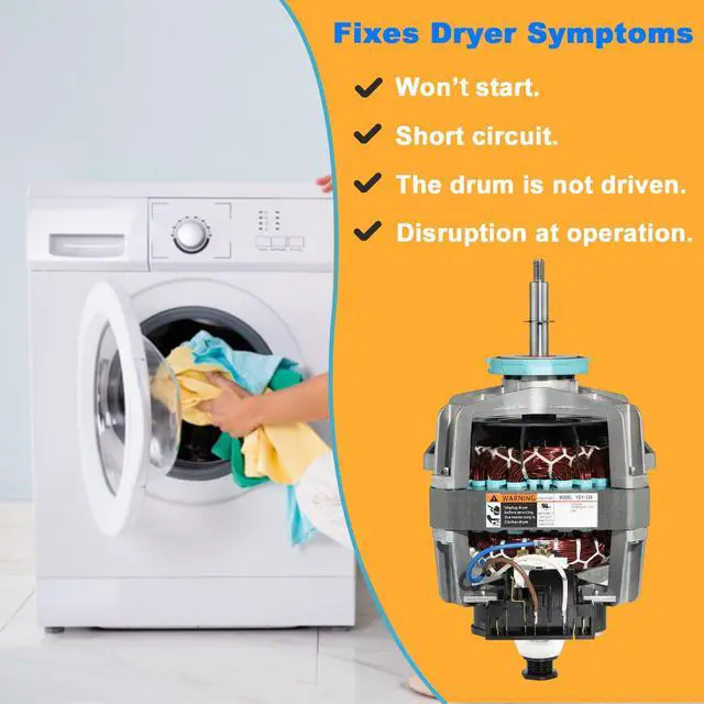 Alt view image 3 of 7 - Drive Motor 4681EL1008A Clothes Dryer Blower by for LG Ken-More Dryer Replace EAP2400858 4681EL1008B 4681EL1008H 4681EL1008K 4681EL1008P 1330330 (Shaft Length: 2-3/8" and 1-1/4")