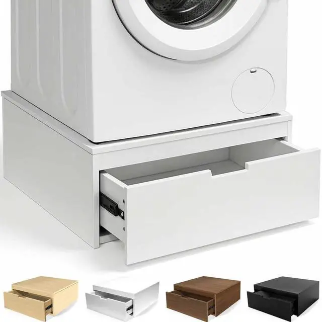 Main image of Laundry Pedestal, Heavy Duty Wood Washer Dryer Pedestal, 27.5" Universal Fit Washer and Dryer Stand, 500 LBS Capacity (White)