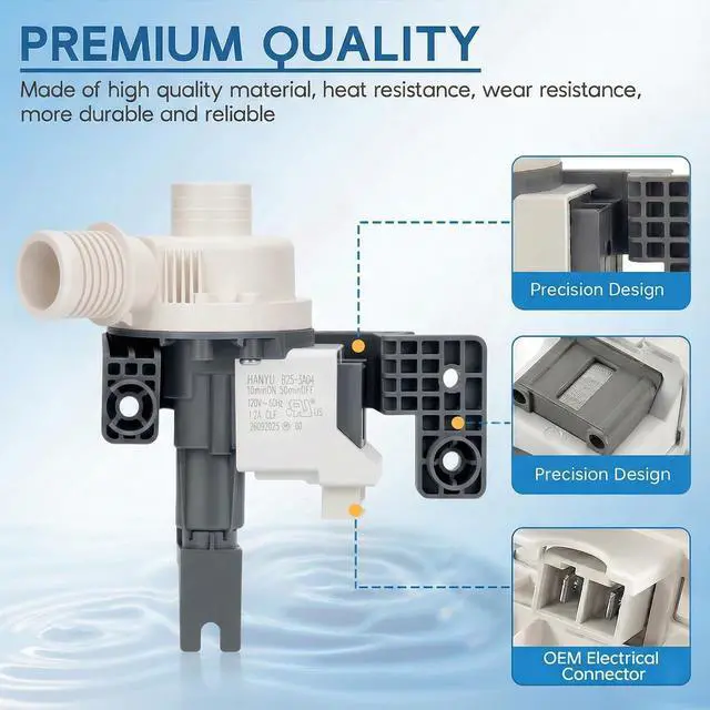 Alt view image 3 of 7 - Upgraded W11396717 W11263349 Washer Drain Pump Assembly Replaces 4960510 AP6974116 PS12731177 EAP12731177, WTW5100HW0 WTW6120HC0 WTW5105HC0 WTW5105HW0 for Whirlpool Kenmore Maytag Washer Drain Pump