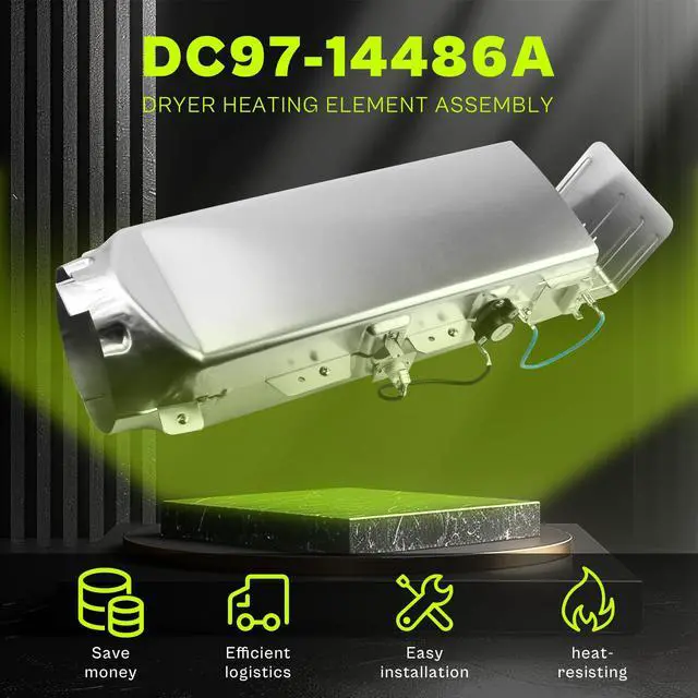Alt view image 6 of 7 - DV48H7400EW/A2 DVE50R5400V/A3 DV42H5000EW/A3 Heating Element DC97-14486A for Samsung DV45H7000EW/A2 DV40J3000EW/A2 DV422EWHDWR/AA DVE50M7450W/A DVE45R6100C/A3 DVE45R6100P/A3 DVE45R6100W/A3