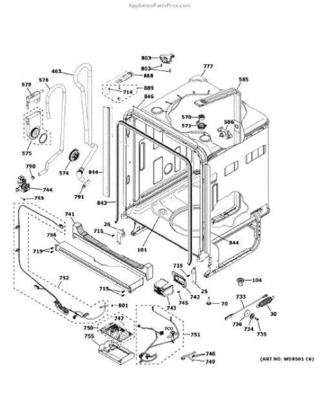 Alt view image 2 of 2 - WD21X27998 Dishwasher Main Control Board (Replaces: WD21X25699, WD21X25994)