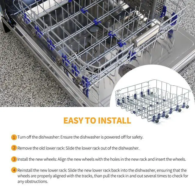 Alt view image 5 of 6 - Upgraded 3751DD1001J 3751DD1001C Dishwasher Lower Rack Replacement Parts for LG Dishwasher Parts Lower Dishrack Drawer MGR47998602 LDF7774ST LDF5545ST LG Bottom Dishwasher Rack Wheels Dish Washer Tray