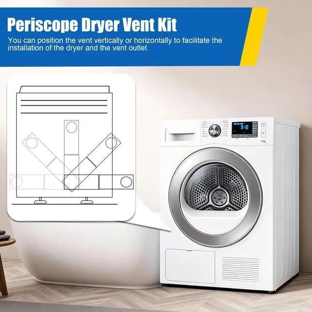 Alt view image 4 of 7 - 4" Periscope Dryer Vent Kit, Adjustable 29-45" Telescoping Duct for Whirlpool & Most Brands Upgraded Stainless Steel Flat/Slim Design for Tight Spaces & Laundry Rooms