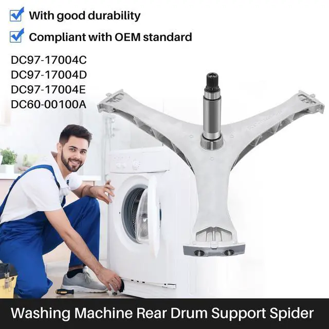 Alt view image 3 of 7 - DC97-17004B Washer Flange Shaft Assembly Compatible with Samsung Washing Machine, with DC60-40137A Spider Hex Bolt (6 Pack) Replace DC97-17004A DC97-17004E AP5800144 4000061