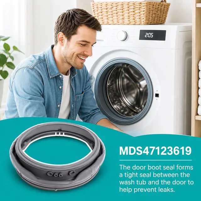 Alt view image 6 of 7 - MDS47123619 WM3270CW WM3500CW/00 WM3700HVA/00 Washer Door Gasket Compatibile with LG Front-Load Washing Machines, WM3270CW/00 Door Boot Seal with 383EER4001A Washer Spring Expansion Removal Tool