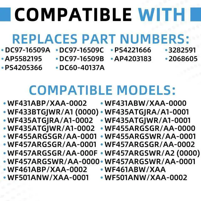 Alt view image 6 of 7 - DC97-16509C Washer Repair Kit Compatible with Samsung 10-12kg Washing Machine Flange Shaft DC97-16509C Hex Mounting Bolts 6pcs DC60-40137A