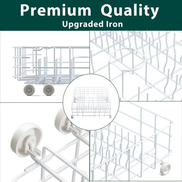 Alt view image 3 of 7 - WD28X31819 WD28X10284 Lower Dishwasher Rack Replacement Parts for GE Lower Dish Rack Dishwasher Roller Wheels GE GSD2100V55BB GSD2100V70BB GSD2100V55WW Built-In Bottom Dishrack Assembly 1 Pcs
