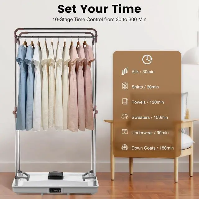 Alt view image 5 of 7 - Portable Clothes Dryer for Apartment, RV, Travel | Foldable, Easy Installation, 1200W Fast Drying, Quiet, Adjustable Timer,Large Capacity